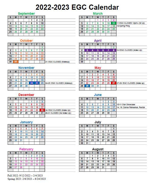 2021-2022 EGC Calendar